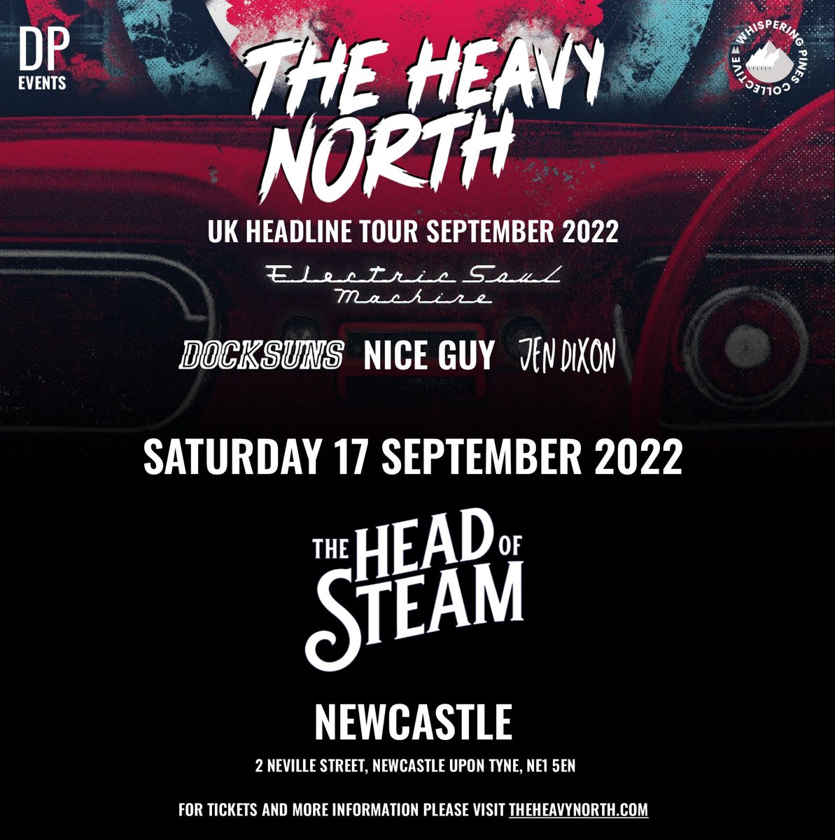 theheavynorth's tweet photo. 3/8
The Heavy North #ElectricSoulMachine UK Tour
Saturday 17th September 2022
NEWCASTLE @HOS_Newcastle (#DPEvents)
plus support from
+ @DOCKSUNS + @NICEGUYBAND + @jendixonmusic
Tickets £8 adv | Doors 7pm | 18+
https://t.co/Sohv2yQnVT https://t.co/1h12baIKXC
