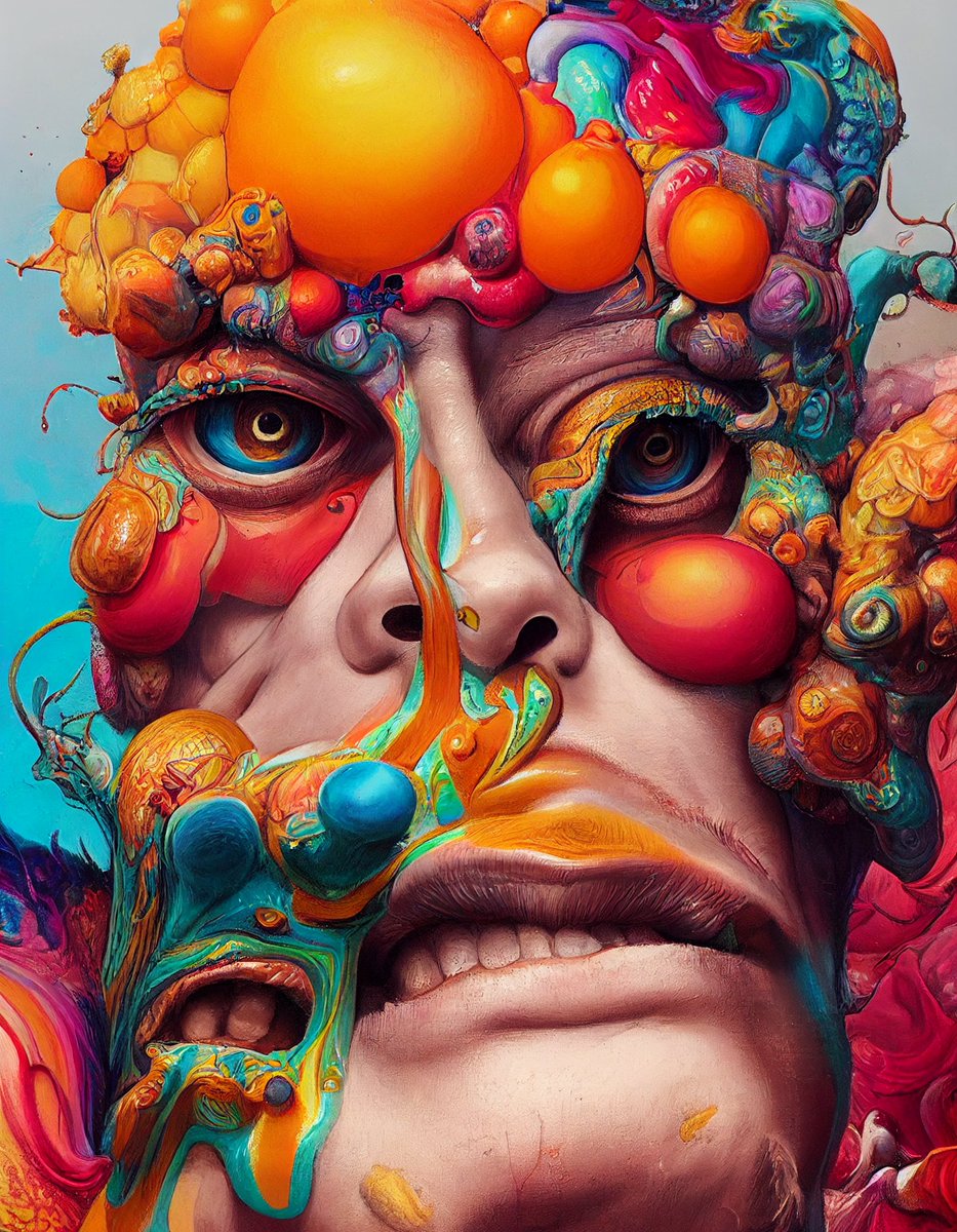 ailuanni's tweet photo. Generative art by Midjourney (remaster).
#trippy #skull #horror #midjourney #Skeleton  #trippyart #psychedelicart #generativeart #aiart #digitalart #abstractart #digitalpainting #surrealism  #psychedelic #halloween #zombie #midjourneyremaster #darkart #horrorart #fungi https://t.co/A19MgeUwYK