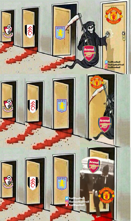 TrollFootball's tweet photo. Man United breaks Arsenal winning streak https://t.co/cuyjqSDqRL