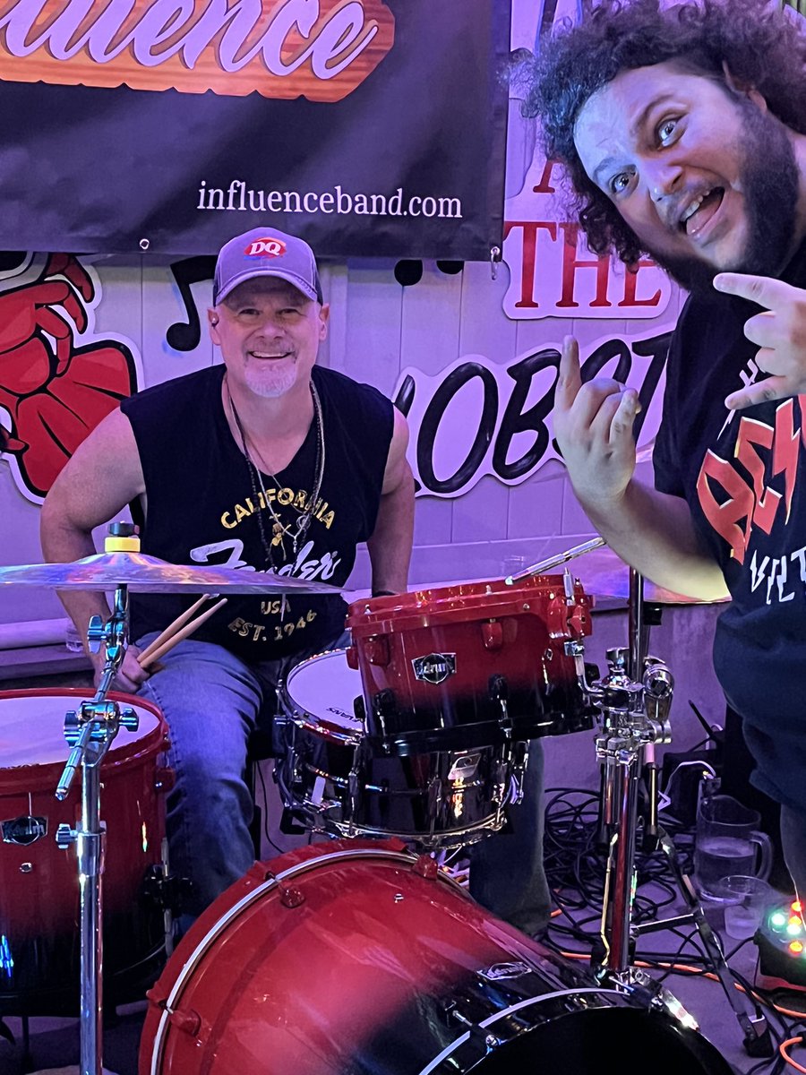 rhythmrunner's tweet photo. In need of a @DairyQueen Blizzard. Repping DQ on stage with @AdamEzegelian  of @AMHband. #theinfluenceband https://t.co/z3RCZHGgwE is Adam’s side hustle. https://t.co/vjsJV7laaI