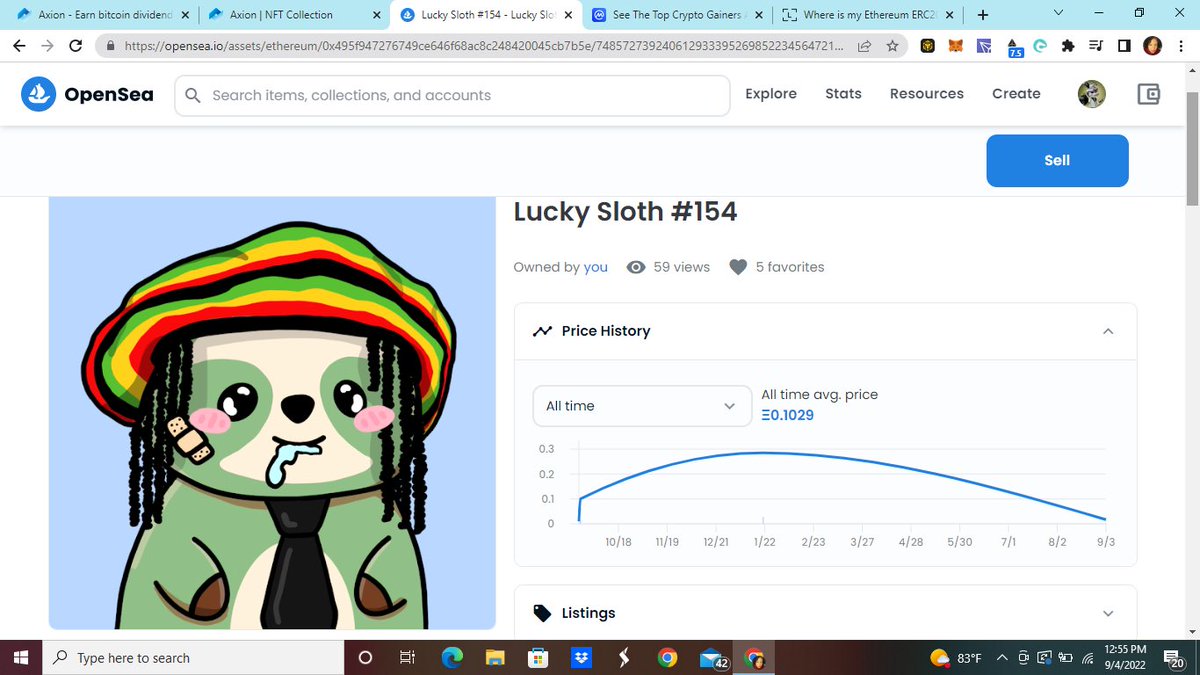Cryptoloverabc's tweet photo. @nft_luckysloths I am now the owner of 5 Lucky Sloth my latest sloth. Lucky Sloth #154 one of my latest
#NFT #LuckySloth #CuteNFT #cryptocurrency #ETH #Ethereum https://t.co/82leUnc1pC