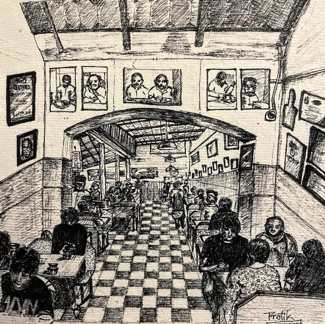 VidyarthiBhavan's tweet photo. We are happy to share this wonderful sketch by one of our customer, artist @TohreBaap https://t.co/ma4ZoSRBNE