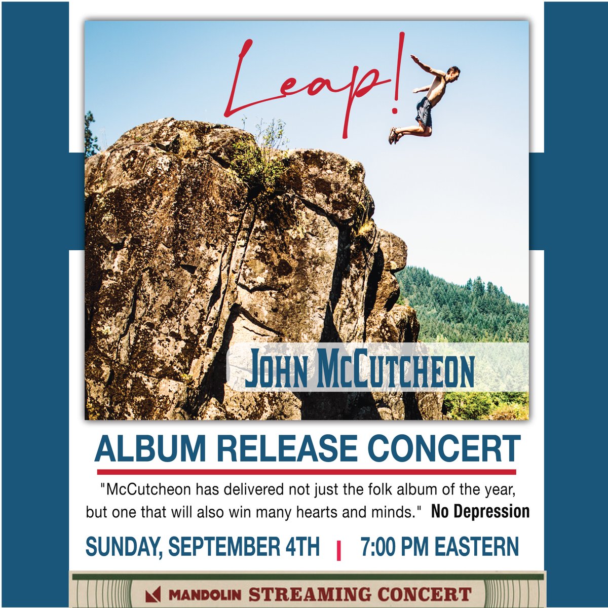 mccutcheonfolk's tweet photo. TONIGHT!  And, if you can't make it, your ticket is good for 48-hour on-demand watching.  Come join me for my first online show since last spring.  I'll sing the album, give backstage stories, etc.  Get your front row seat right here:
https://t.co/Zu2njdzQZb https://t.co/cARBQ7P5n7