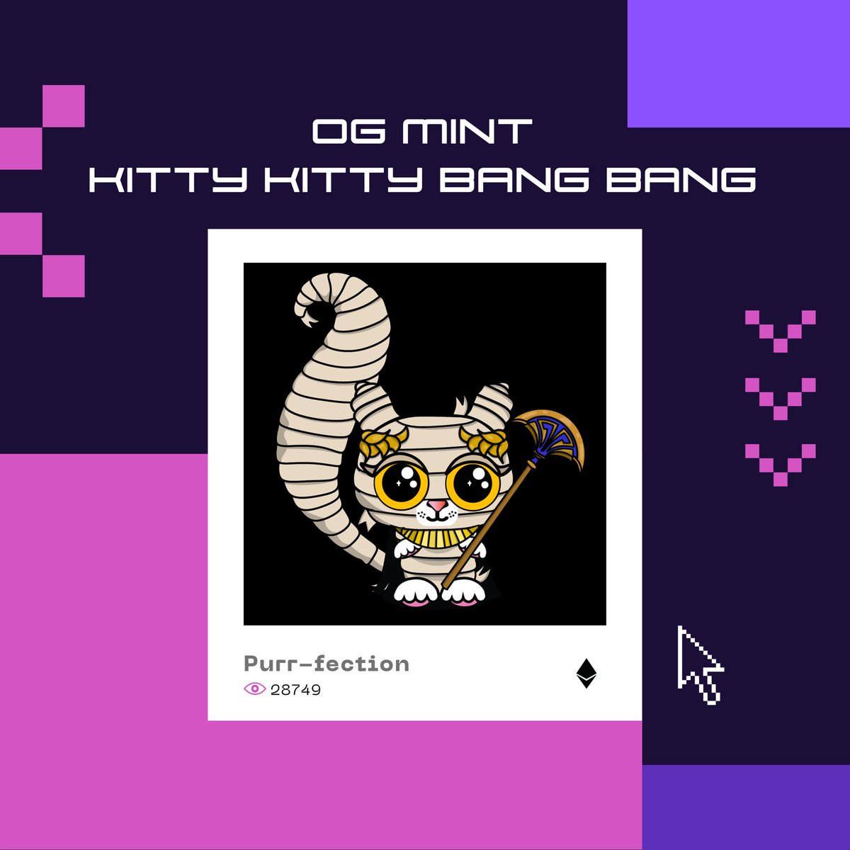 KKBB_NFT's tweet photo. Minting now!! 😼😼💥💥 grab your NFT from our primal kitty mint before they scurry away! There are 555 available, so don’t miss your chance. 

#nftart #nft #kittykittybangbang #art #kkbb #kkbbnft https://t.co/wMmeVj3m3s