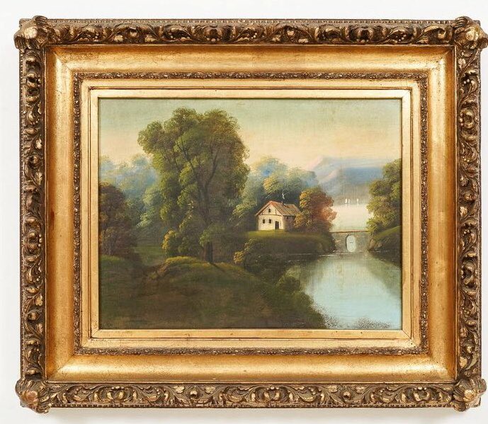 19th century Hudson River school, oil on panel, 28 x 38.”  #RecentAcquisition #Antique #Client