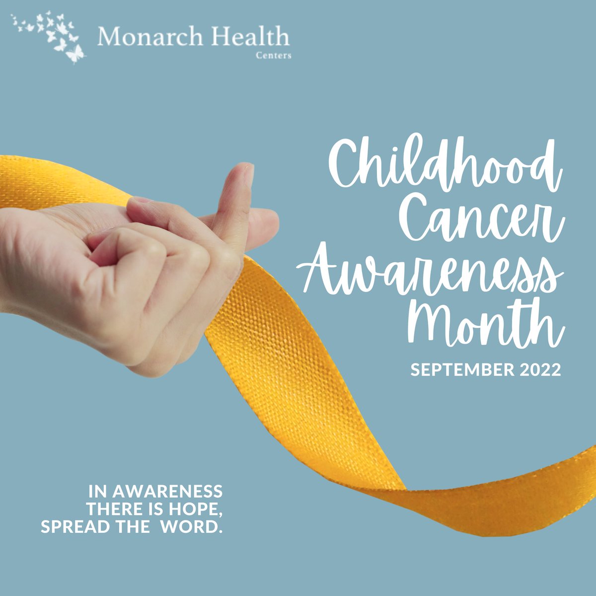 monarchcenters's tweet photo. September is Childhood Cancer Awareness Month. Spread the word #cancerawareness #MonarchHealthCenters #mentalhealth #psychiatry #mentalhealthawareness #motivation #mindset #positivity https://t.co/qKYTeUnucx