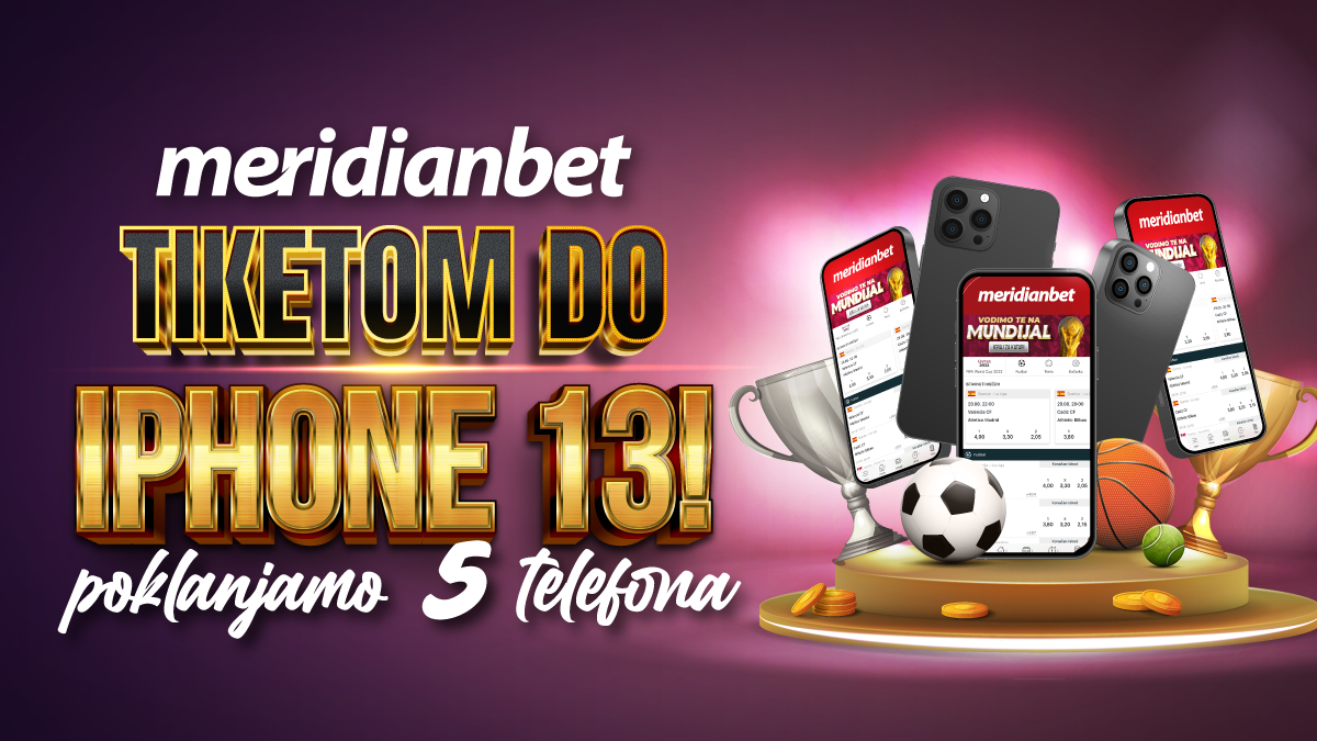 Meridianbet Crna Gora on X: Tiketom do Iphone 13! 😎🎁 Igraj tikete skupi  poene i osvoji iPhone 13! Poklanjamo 5x iPhone 13 i 5x 100€ bonusa!  t.copsLw3l4rmc #meridianbet #odigrajtiket #skupipoene #iphone  #bonus #