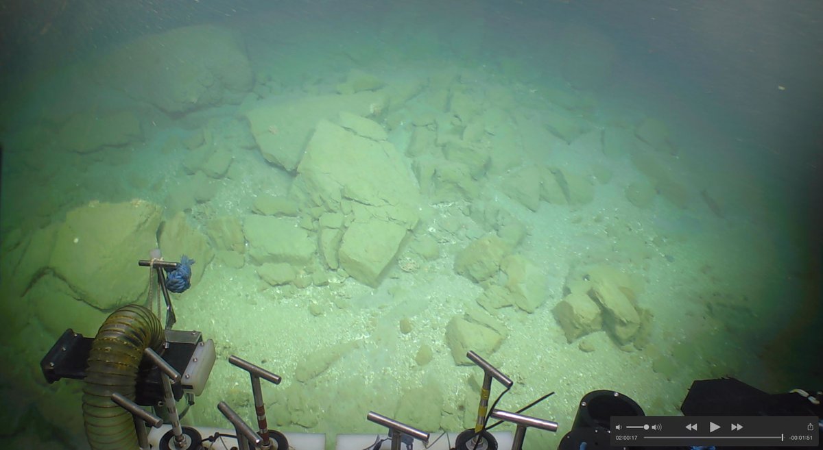 BritGeoSurvey's tweet photo. #ROVIsis dives during the #JC237 Expedition reveal canyon flank behavior. This boulder field perhaps originated from the collapse of one of the many terraces & vertical walls forming the #WhittardCanyon slopes. In this pic, the larger boulders exceed >1.0m in length.
📸 @NOCnews https://t.co/vSpMuCrJkH
