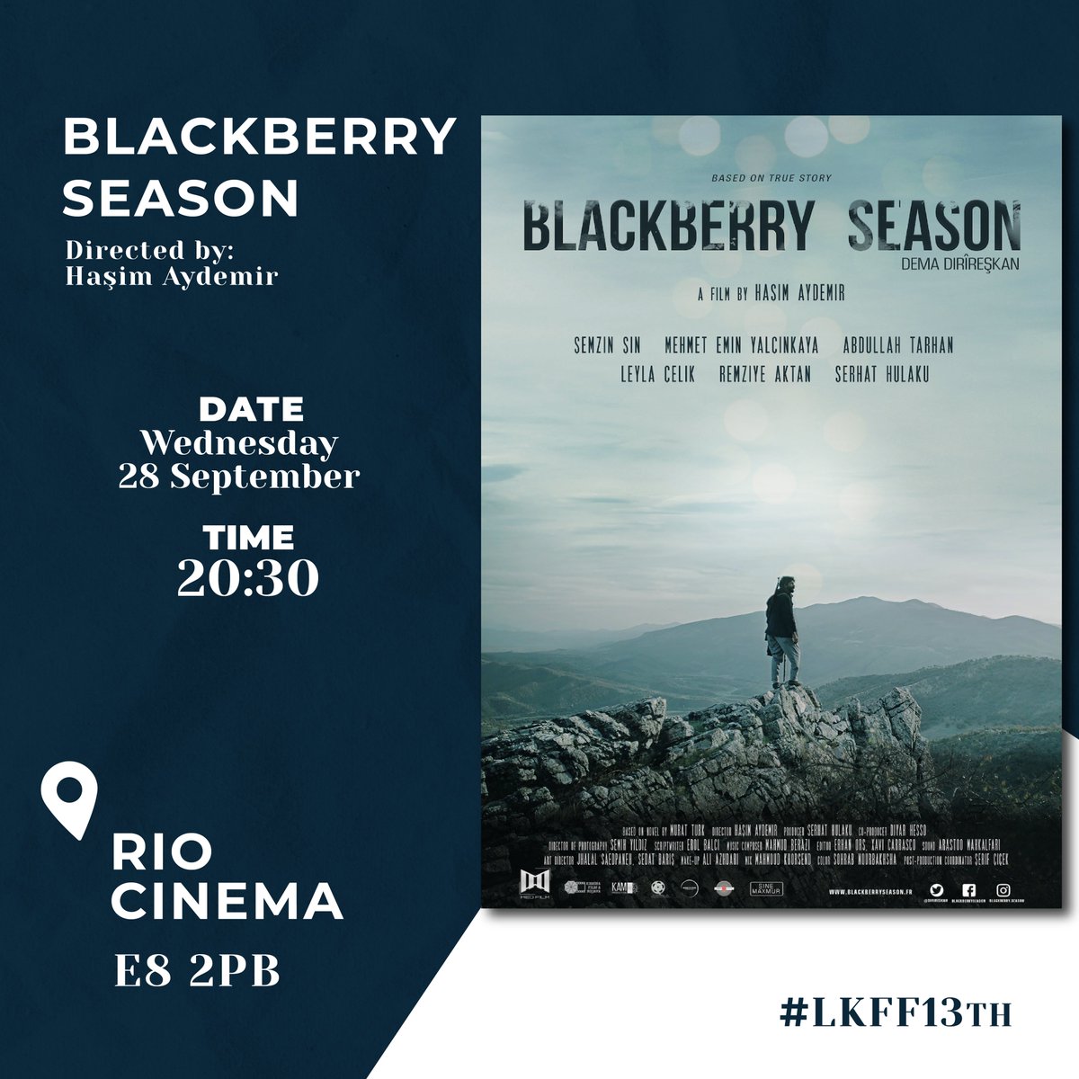 lkff's tweet photo. 📽 want to know what films will be screening on the 28th September 📽

🎬 Blackberry Season
🎬 Starting Over

Time: 8:30 pm 
Venue: Rio Cinema

Tickets are on sale now via https://t.co/runT4XCAJQ and https://t.co/iNROiAwGCv

#lkff2022
#13lkff
#KurdishCinemainLondon
#Kurdish https://t.co/wQ8NUMdjMw