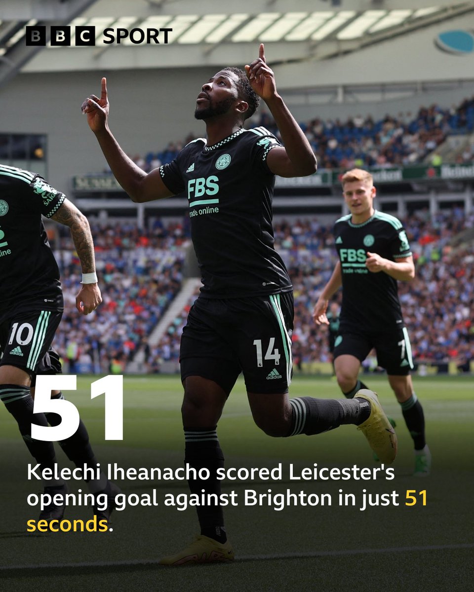 BBCSport's tweet photo. Crisis? What crisis? 🤷‍♂️

Kelechi Iheanacho making it a flying start for Leicester 💥

#BBCFootball #BHALEI https://t.co/6R6nkJQW43