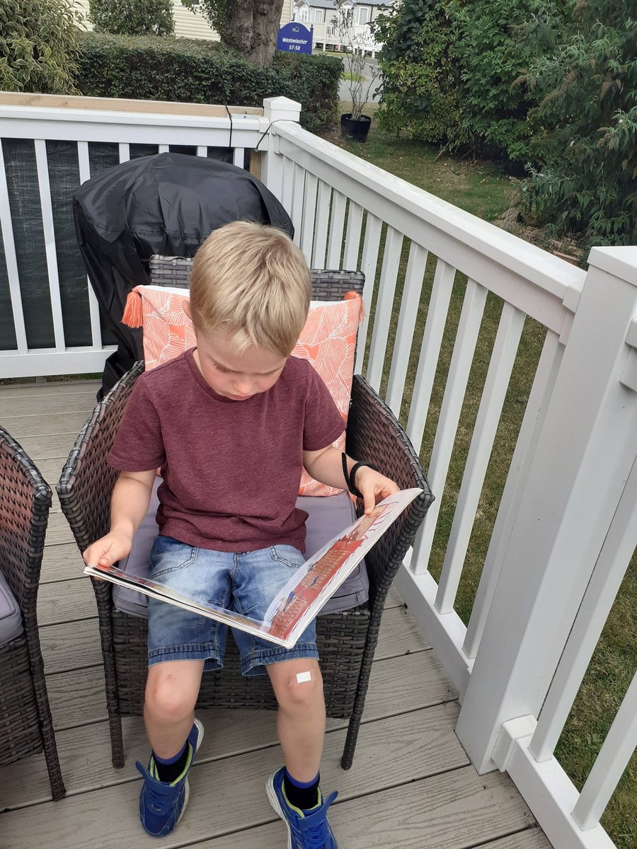 Discover_Ent's tweet photo. Last of summer holiday #deckingreading @StMaryB17 #mychildreads #lovetoread #yr2l @visitBlackpool #timetocomehome #sadtoleave #excitedforschool https://t.co/YwUd6PFFPu