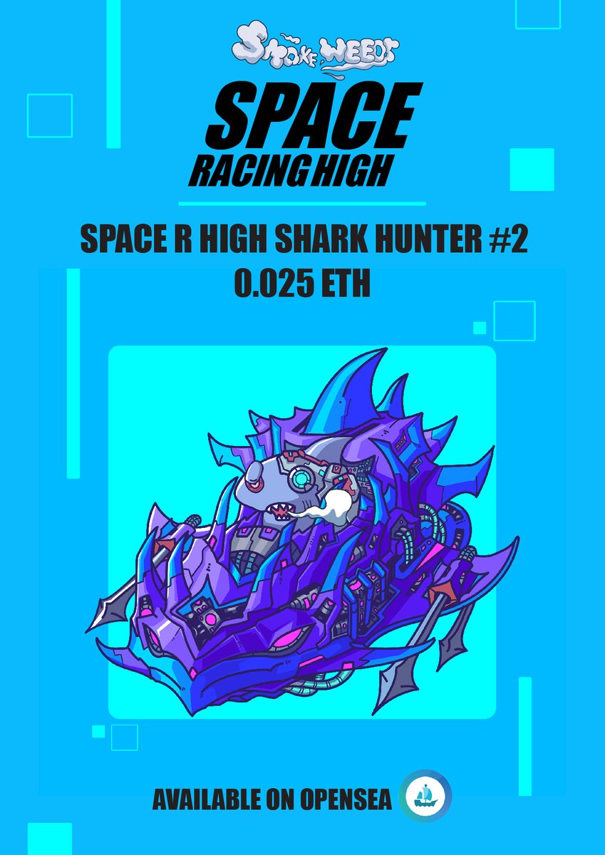 SWeeddss's tweet photo. COLLECTION  SPACE RACING HIGH
NEW DROP
SPACE R HIGH SHARK HUNTER #2
PRICE 0.025 $ETH

AVAILABLE ON
https://t.co/aC16UqdLQB

#Ethereum #nftcollector #NFTCommunity #NFTdrops #OpenSeaNFT #NFTartist #NFTs https://t.co/b9l20HmgXG