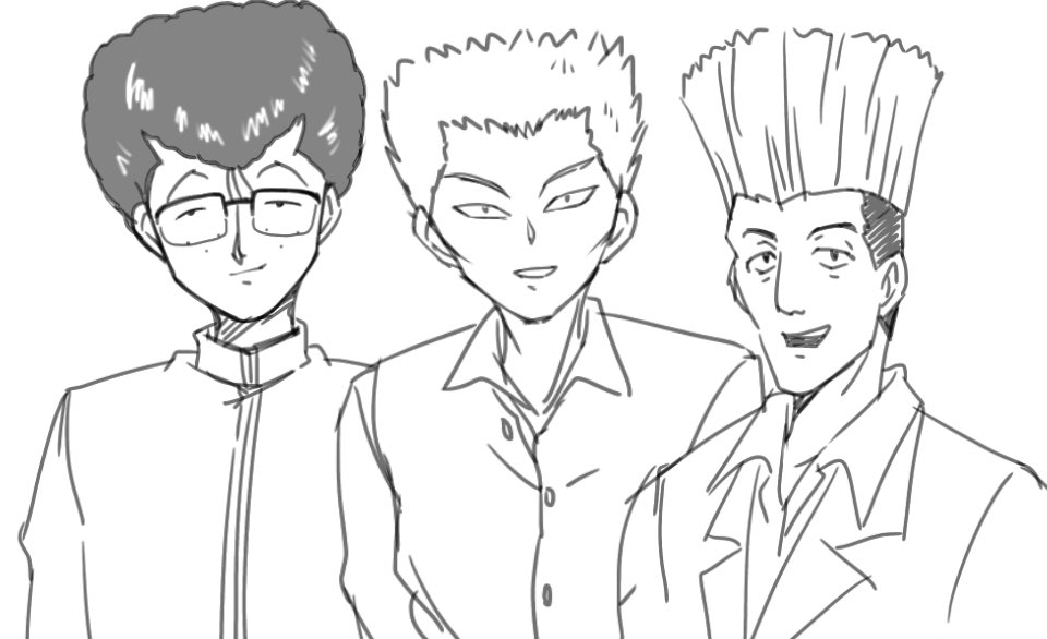 アニメ幽遊白書を全話観たので、作中屈指の大人気キャラたちを描きました 