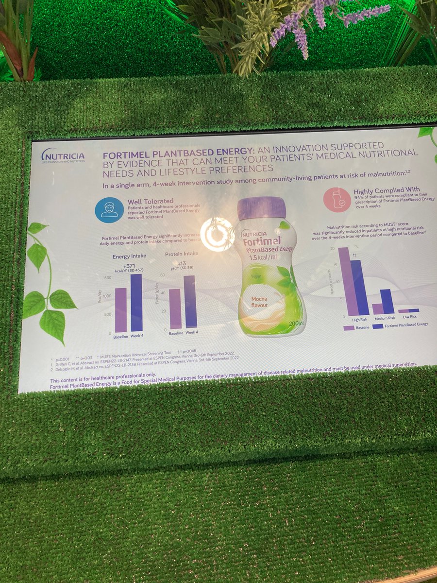 DrCorbinGriffen's tweet photo. Great to present our data from our 🇬🇧 clinical trial on #PlantBased ONS @ #ESPEN2022. Check out @Nutricia booth for data and abstracts if you missed us. Thanks to all UK sites and investigators who supported this trial. https://t.co/Oueq6bepQK