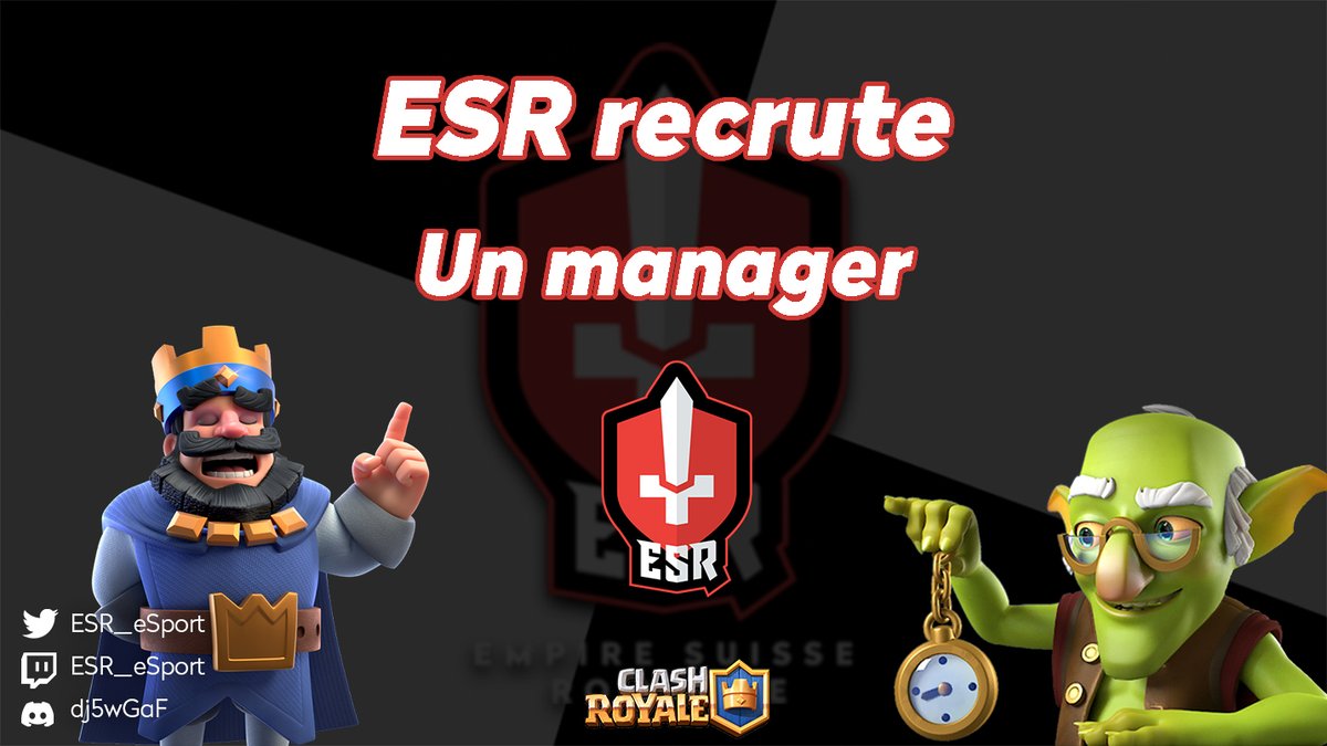 👑 #ClashRoyale

🚨Recrutement🚨

👀 Recherche Manager:
🔸 Parler 🇨🇵 et 🇬🇧
🔹 Avoir de l'expérience
🔸 Actif sur Discord et Twitter
🔹 Disponible et Responsable
🔸 Rémunération après période d'essai

Intéressé ? Rejoins notre discord pour postuler

👉 discord.gg/dj5wGaF