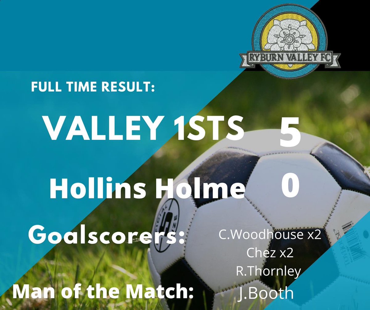 FcRyburn's tweet photo. Differing fortunes for the boys today, the firsts running riot at home taking a convincing win and clean sheet! The 2nds suffered defeat in their debut outing, new team still getting to grips with each other. Onwards and upwards to next week! #halavalley https://t.co/7mJ9ar2yqW