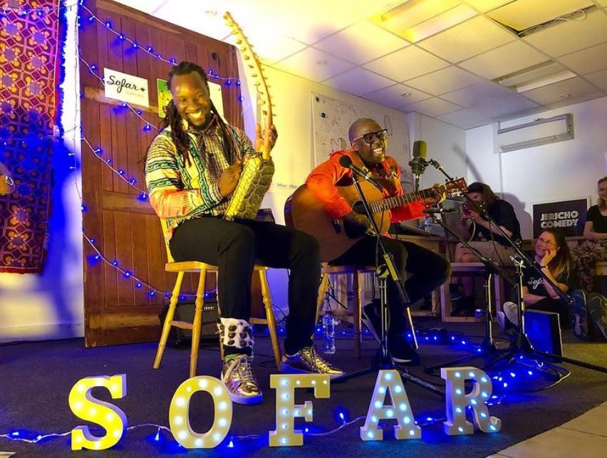 Come join us for our next show on Tues 6 Sept? We've got four amazing acts playing at one of our favorite venues in Oxford, and we can not wait! Tickets: sofarsounds.com/cities/oxford

Photo of the wonderful <a href="/gandaboys/">GANDA BOYS</a> at a previous Sofar Oxford. They were so much fun to watch!