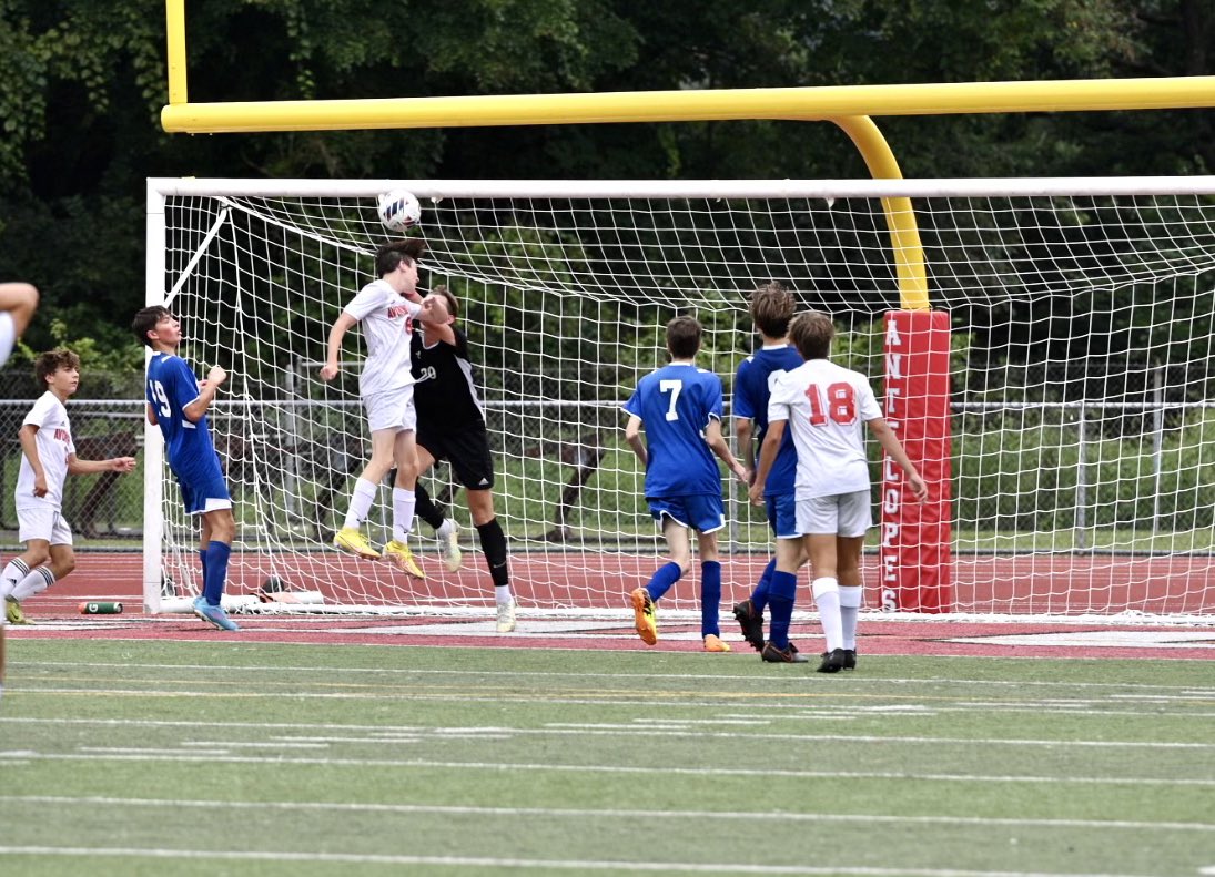 Ben Hayes scoring his 2nd goal of the game with a header vs St Joseph in Avonworth’s 3-2 win!  <a href="/AvonworthMsoc/">Avonworth Boys Soccer</a> 
<a href="/AvonworthA/">Avonworth Athletics</a>