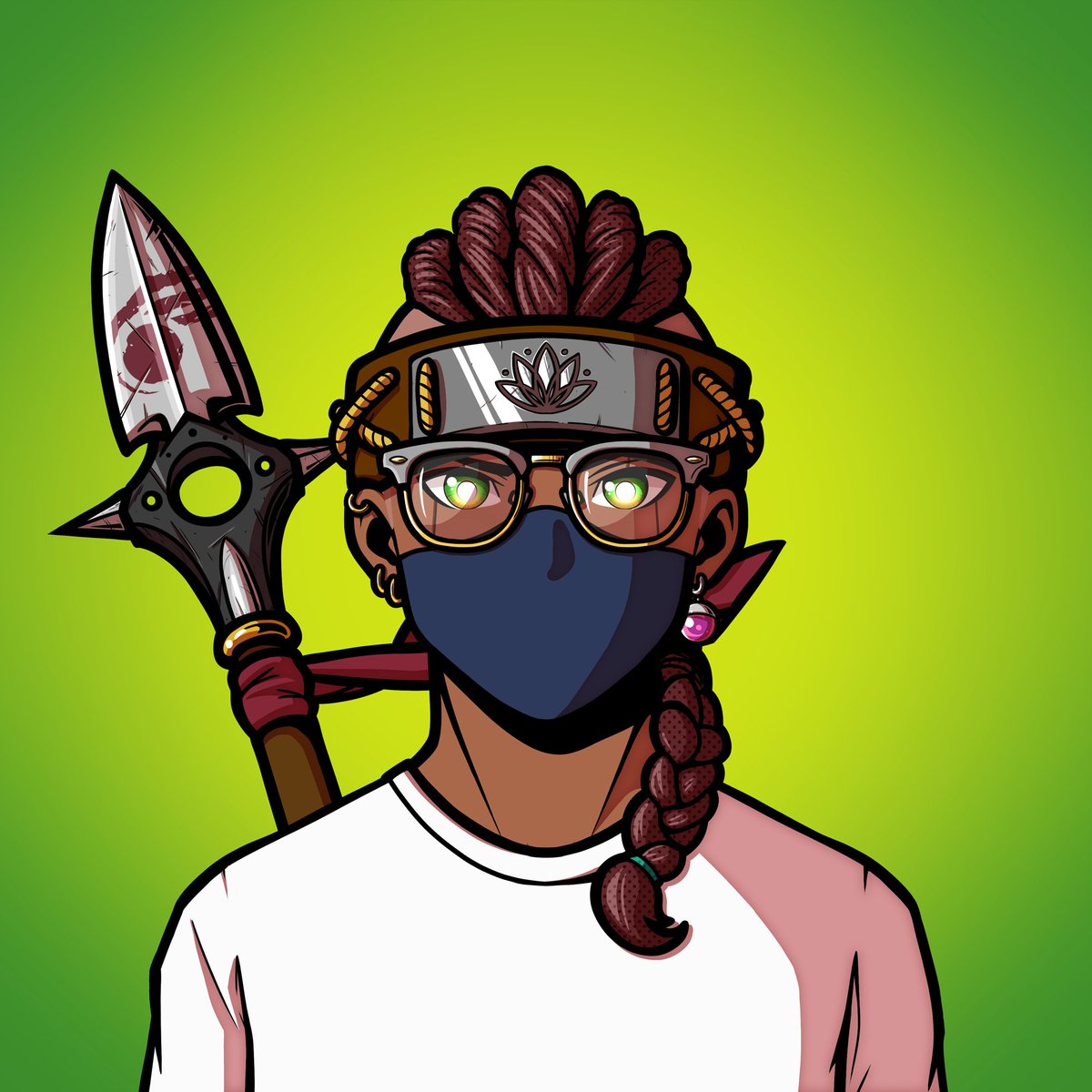 0xJunevault's tweet photo. Let's get a chain of favorite @childrenofukiyo NFTs going! 

Quote retweet and pick only one!

For me, it's this guy. Not the most rare either, but the the green background matches his eyes and the whole thing just absolutely pops!

#ChildrenOfUkiyo https://t.co/A59O9ExZrT