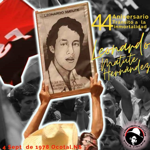 CTiscapa's tweet photo. Compañero Leonardo Matute Hernández,  "Jairo" 
44 aniversario de su tránsito a la inmortalidad

4 de Septiembre de 1978 fue asesinado de la forma más vil, mientras se encontraba en una casa de Seguridad en la ciudad de Ocotal de la familia Rubio Ponce. 

#PatriaBenditaYLibre https://t.co/c4NDDk4gHa