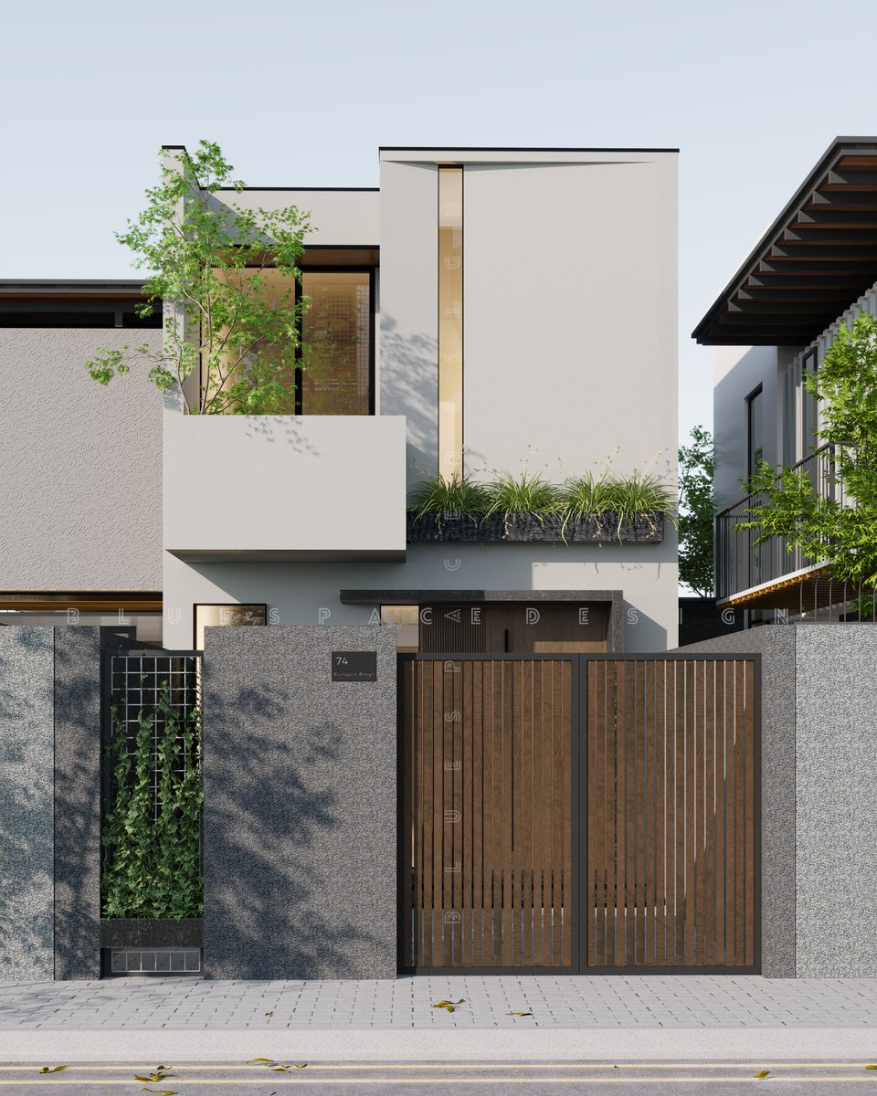 Bluespace_vn's tweet photo. Bang's house 
Location : Vietnam 
Area : 5x19m https://t.co/WjzTWOsRnz