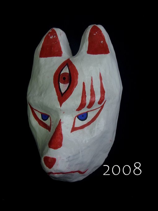#独学でここまで成長したからお前も頑張れ 狐面の作り方教えてくれる人いなかったから～ 