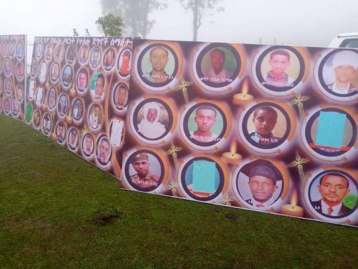 AmbZerihunAbebe's tweet photo. Memorial day at #Cheena #Gondar  for victims of #TPLFTerroristGroup. Last year when the #TplfIsWarCriminal lost in a battle field it massacred innocent civilians. The IC shld condemn the #TPLFTerroristGroup. #TPLFisTheCause #DisarmTPLF https://t.co/oCpYXpAnLv