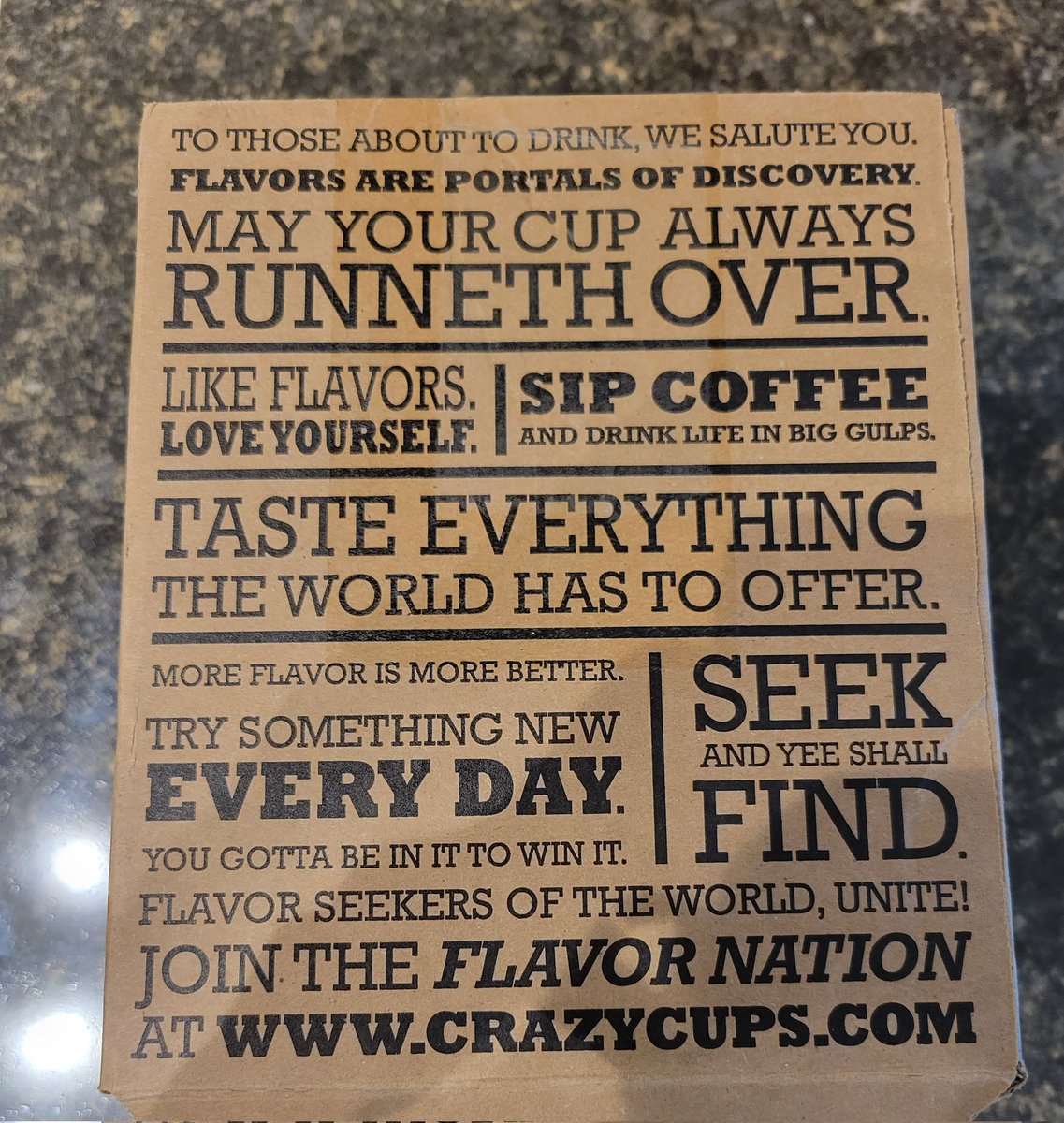 Tombraider75's tweet photo. Some pearls of wisdom to start a great Sunday and Labor Day weekend. Having a cup of peppermint chocolate mocha! Quite 👍 good. #Coffee #sipcoffee #Sunday #crazycups https://t.co/fyt0wIaGGC