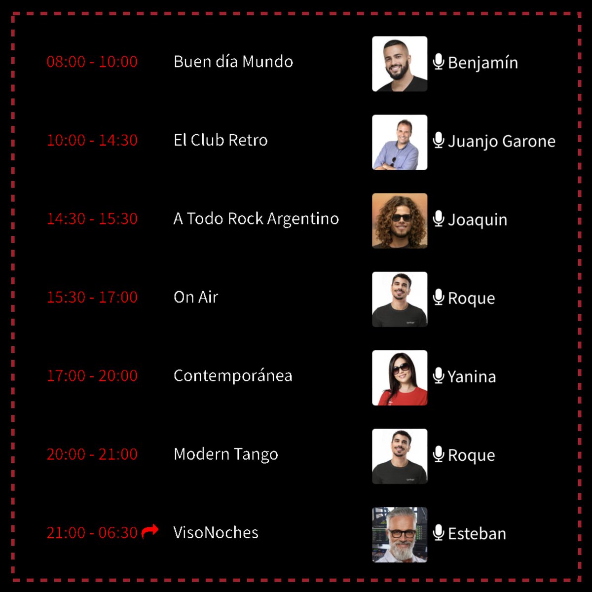 VisonidosRadio's tweet photo. ☀️ ¡Feliz domingo! ☀️
▶️ Dale Play a tu #Radio 📻
▶️ Dale Play a #VisonidosRadio 🎙

#RadioStation #BuenosAires #Sudamerica #Septiembre #Argentina #InternationalMusic #Musica https://t.co/gYkuAoXBe1
