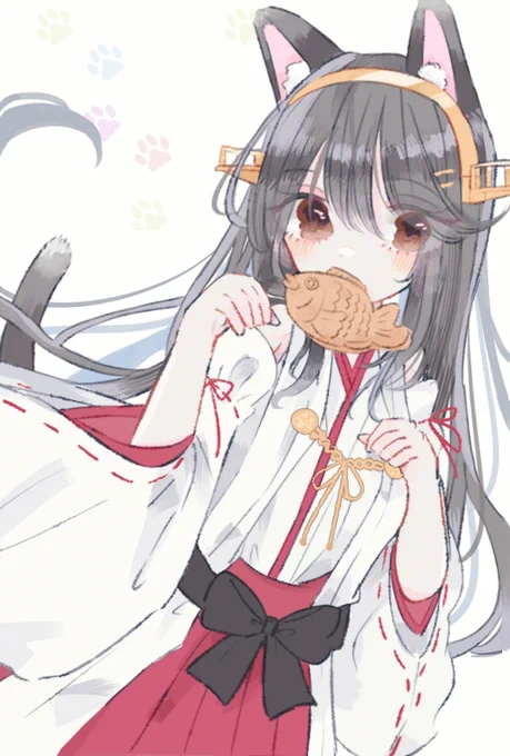 お魚くわえたどら猫#艦これ #榛名 