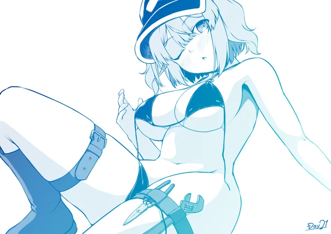 #100日チャレンジ
21日目のにとりさんです。河の便利屋さん。 