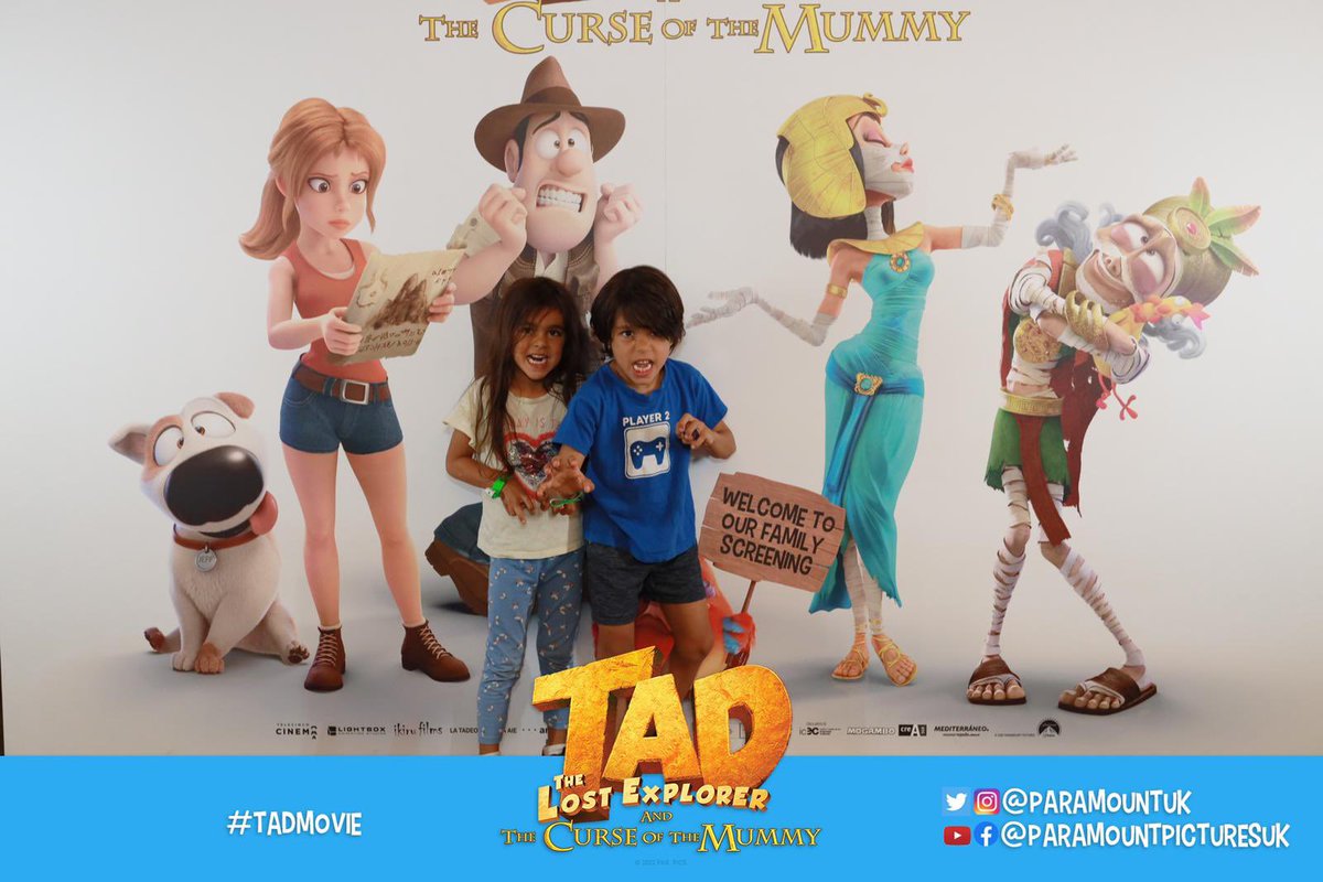 Lou_Vaughan's tweet photo. Two very happy small people enjoying a special preview of #TadTheExplorer and loving every minute. Thank you @ParamountUK. Great family movie ❤️🍿#sundayvibes https://t.co/YiI4Lkhy0C