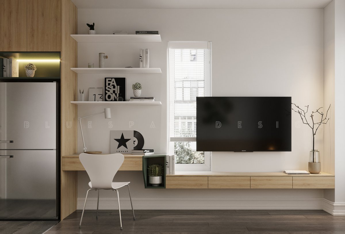 Bluespace_vn's tweet photo. Studio room 
Area : 55m2
Style : Minimalism https://t.co/VFKAO0FlHP