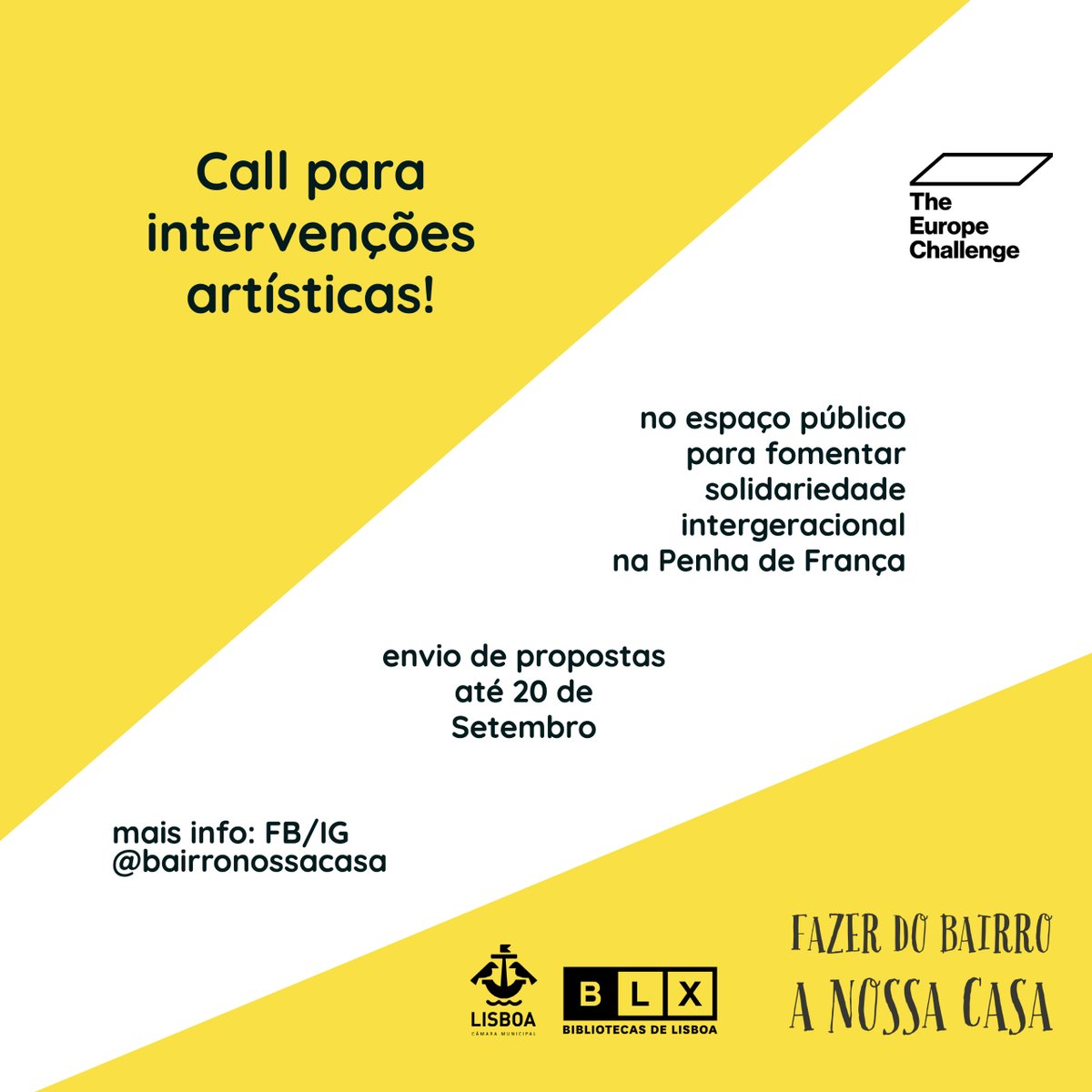 #Lisbon #Lisboa #EuropeChallenge #bairronossacasa #call #Convocatoria #arte #art #bibliotecas #libraries