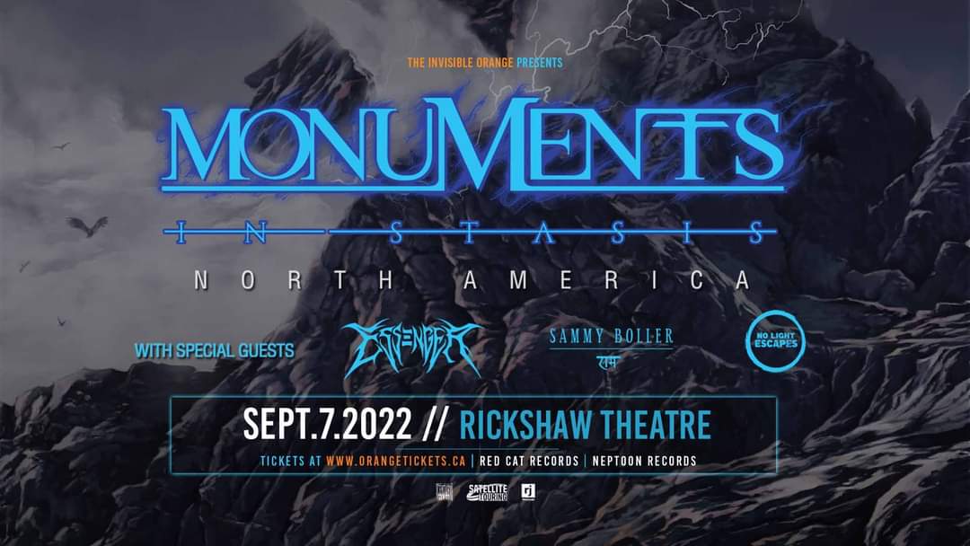 NoLight_Escapes's tweet photo. On the 7th we open up for djent heroes @thisismonuments  at @RickshawTheatre with special guests Essenger and @sammyboller . Come party with us 🥳 https://t.co/SSfxO2Uj32