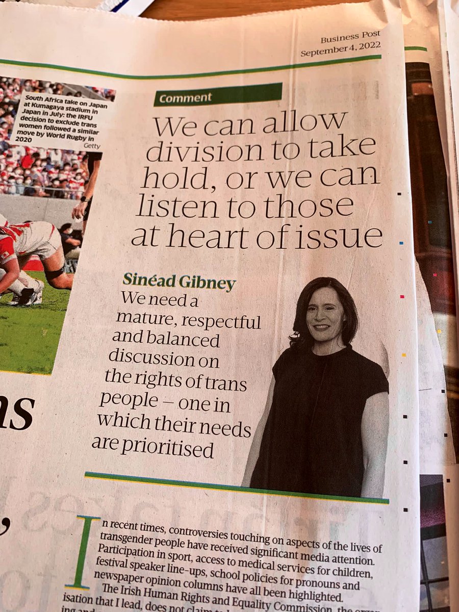 A photo of the article in the Sunday Business Post