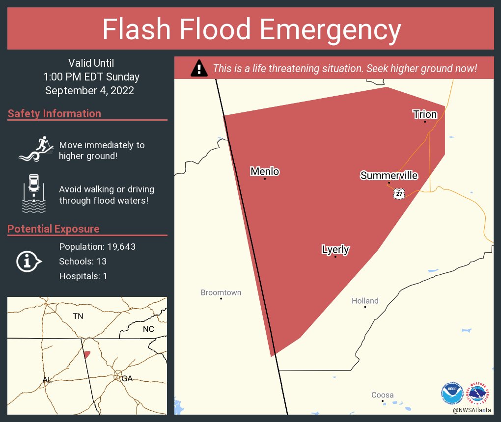 NWS Atlanta on Twitter "Flash Flood Emergency continues for