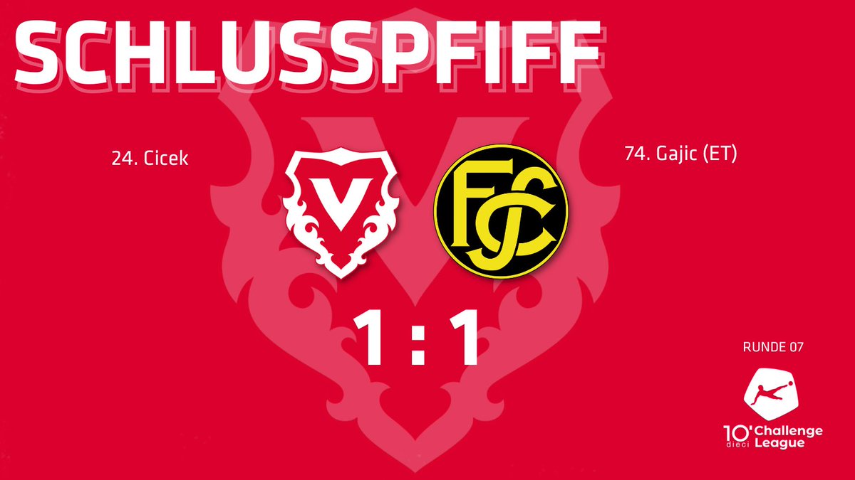 VaduzFC's tweet photo. Schlusspfiff in Vaduz | 1:1
#hoppvadoz #supportFCV #fcvaduz #VADFCS https://t.co/cMLWD2sSxg