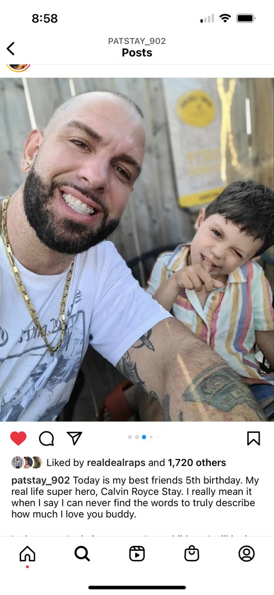 rone's tweet photo. This is Pat’s post just a few days ago about his son. He experienced life and his emotions on a deeper level. His character matched his friendship which matched his talent level. All out of this world. The physical pain from his passing is unlike anything I’ve felt. Love you bro. https://t.co/XsEcysIOK7