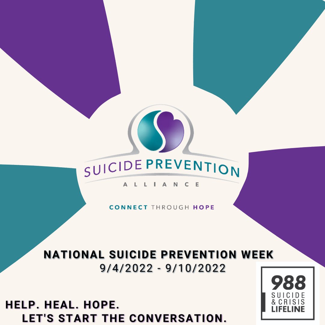 SPAllies4Hope's tweet photo. Today marks the first day of National Suicide Prevention Week. This week has been earmarked across the nation to help educate, train, and bring heightened awareness to this cause. 
#suicideprevention #mentalhealth #mentalhealthawareness #SPAllies4Hope #Hope #Heal #Educate https://t.co/YnEIXViiLz