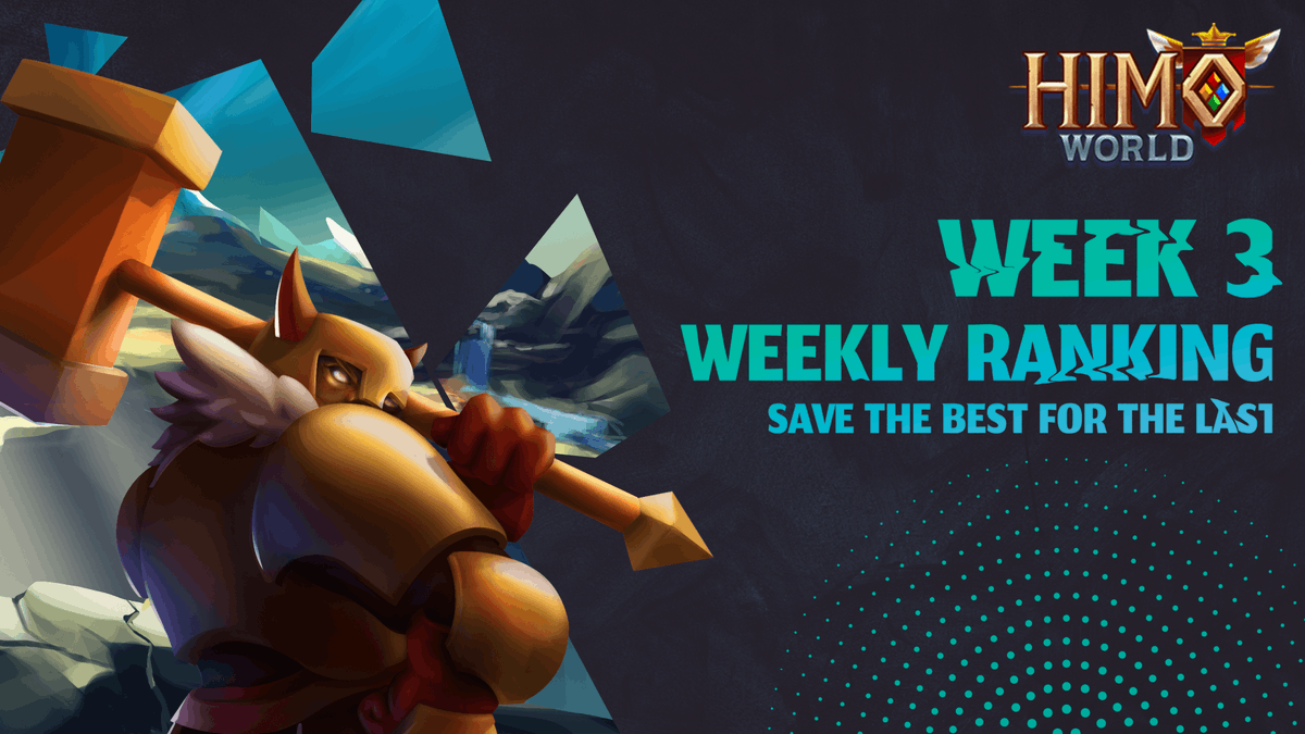 ⚔️ WEEK 3 WEEKLY RANK: SAVE THE BEST FOR LAST Welcome back, Summoners! 💥 Fight for your honor, Summoners! The final challenging week has officially begun with fierce battles! 🔥 Enter the game and fight now: open-beta.himo.world #HimoWorld #WeeklyRank