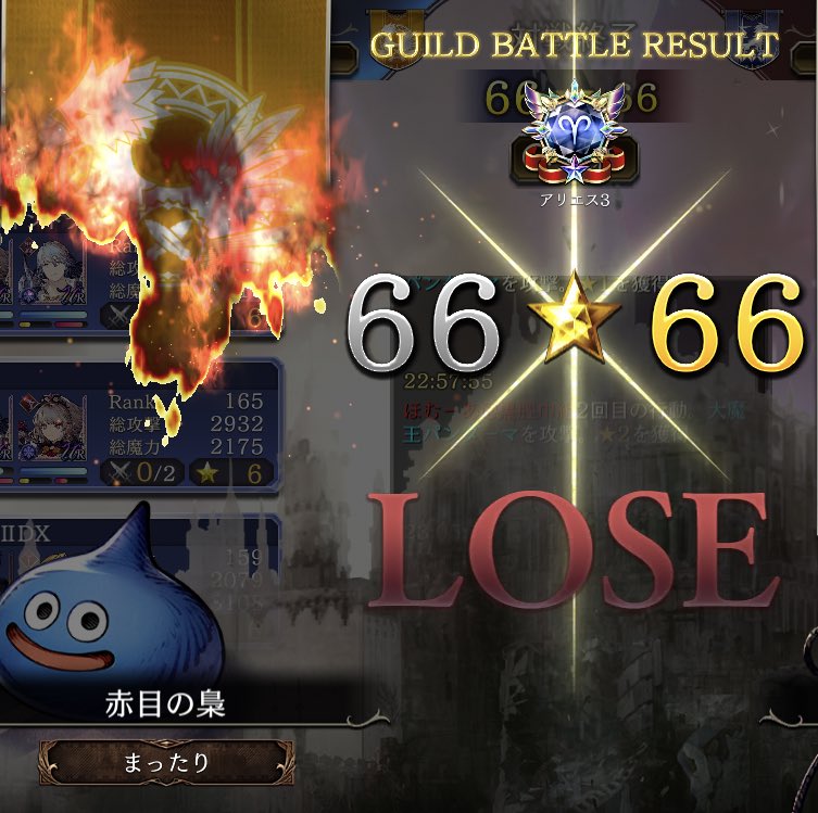 DAGT_red_eyed's tweet photo. 幻影戦争をお楽しみの皆様
今夜もギルバトお疲れ様でございます。
あっしら「赤目の梟」は連敗中。
お相手ギルド様の人数差をものともしない見事な凸でした。

現在3名自動承認即加入可能です。
救いの手を差し伸べてくれる幻影戦争楽しんでる方(｣⸝⸝⸝•Ｏ•⸝⸝⸝)」!!お待ちしてます♪
#幻影戦争 https://t.co/vYl4rGVurc