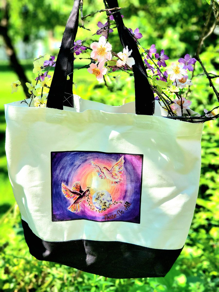 Give a gift expressing universal peace🕊 ➡️: Peace to All Tote Bag, tote bag canvas, tote bags for women, tote bag pattern etsy.me/3RjhV34 #bagswithstraps #carryallbag #reallybigbag #bridesmaidtotebags #beachtotebags #peacebirdstotebag #diaperbag #gym