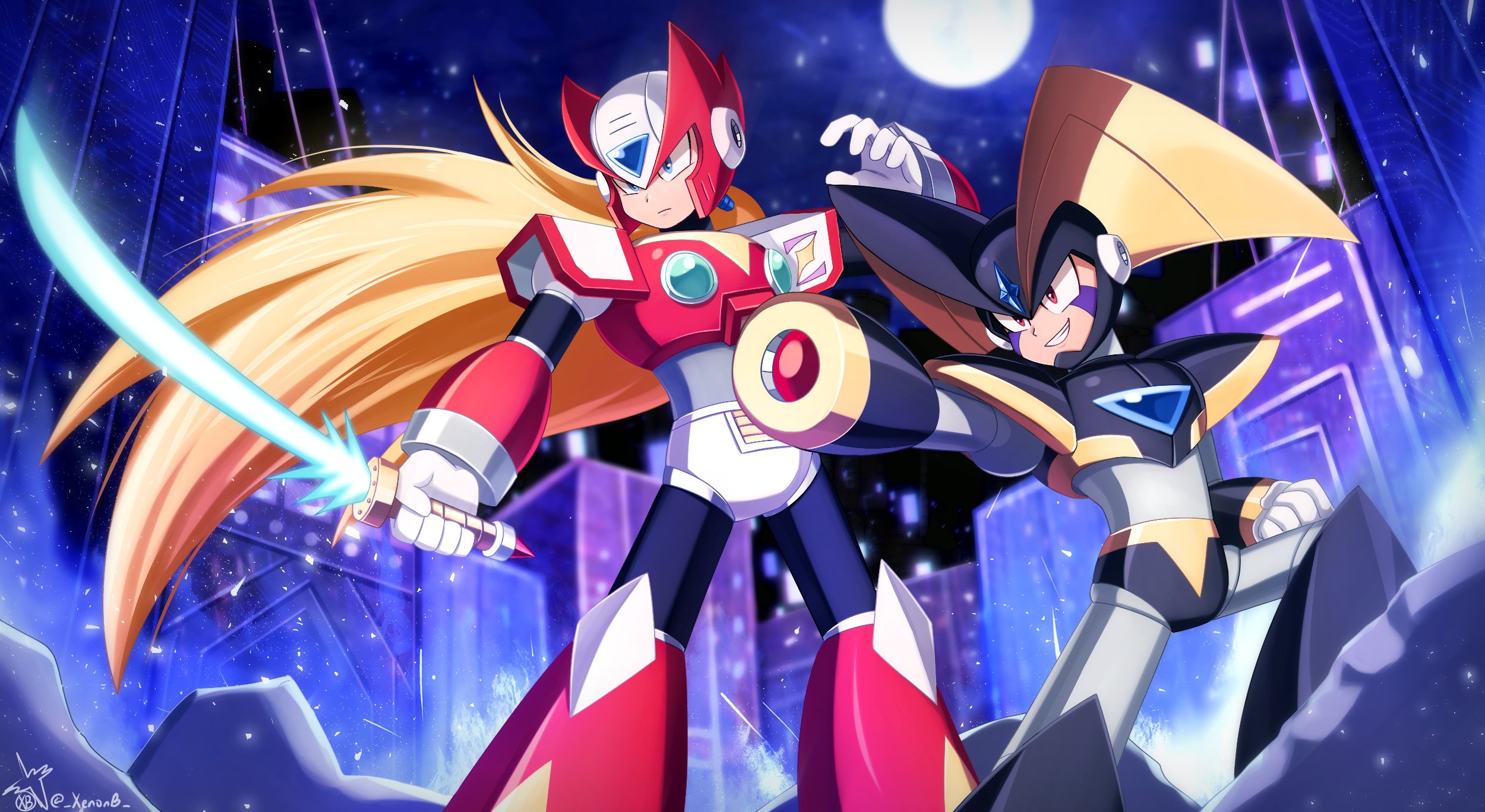 Xenon on X: Since I've drawn Mega Man with X, here's Bass and Zero!   / X