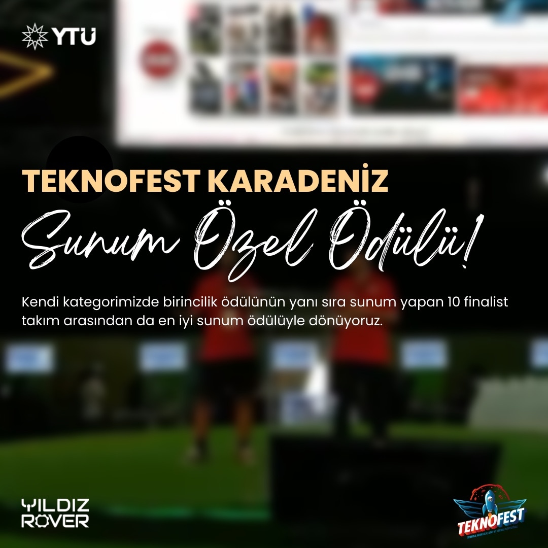 #TEKNOFESTKARADENİZ'den Birincilik ödülünün yanı sıra Sunum Özel Ödülü ile dönüyoruz! 💫

<a href="/yildizedu/">Yıldız Teknik Üniversitesi</a> <a href="/proftameryilmaz/">Tamer Yılmaz</a> <a href="/ytuspark/">YTU SPARK</a>