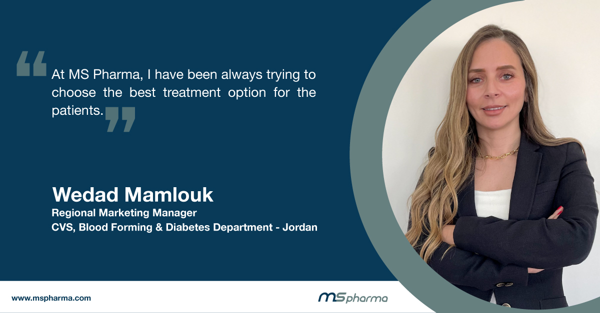 MSPharma__'s tweet photo. Meet Wedad, Regional Marketing Manager for CVS, Blood Forming &, Diabetes Department in Jordan, where MS Pharma MS Pharma helped me discover my career potentials and believe in people development.
Find out more: https://t.co/ZtVJzVAcD3
#mspharma #pharmaceuticals #meetheteam https://t.co/qmGwVQ1cxK