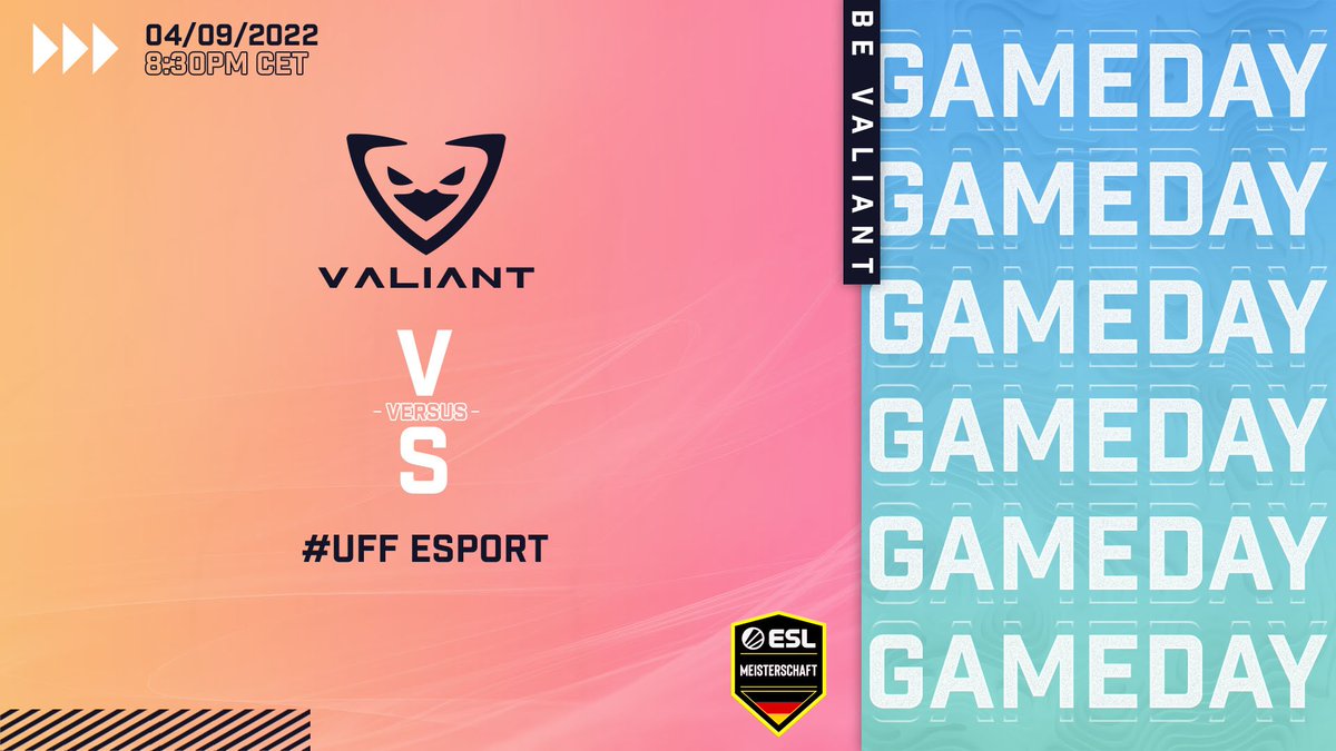 [#MATCHDAY - #CSGO]

What's up everyone,

it's time again for an #ESLMeisterschaft Match

We're hyped🔥 and want our next win.

⏰| 20:30 CET
🆚| #uFFeSport

📺| twitch.tv/Xiouz_Tv
🎙️| <a href="/XiouzT/">Xiouz_Tv</a>

Stay tuned and #beVALIANT