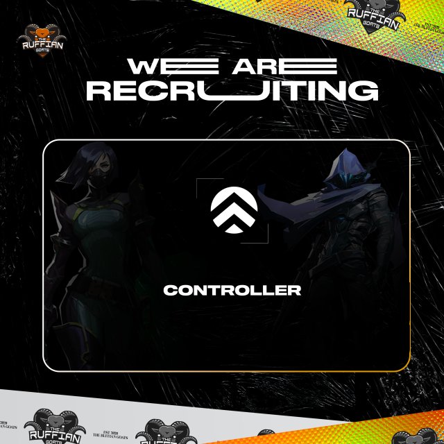 rfgesports_'s tweet photo. The Ruffian Goats are looking for new talents too fill our roster. 
🚨REQUIREMENTS
Controller !
Immortal + https://t.co/PVNis5jwIU