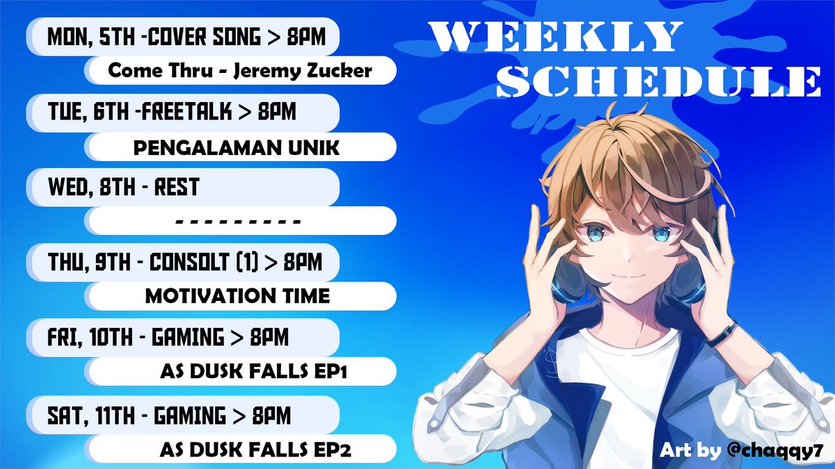 Rinku_Animeson's tweet photo. Schedule desu

General #RinkuAlister
Livestream #Rinkusutaato
Sing #Rinktone
Fanart #Artlister
Game #Rinkugame
Memes #Memelister
Ilmu #Rinkuxp
Memes #Clipster
Curhat #RinktoTalk

Consolt Form : https://t.co/rHAshJXPqC https://t.co/pCb2APvUzG
