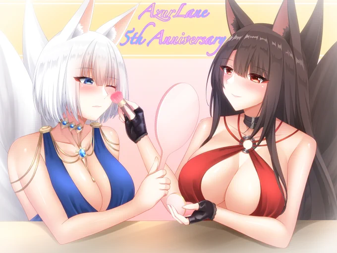 アズールレーン5周年おめでとうございます!これからも赤城と加賀を推して参ります!#アズレン5周年アート 